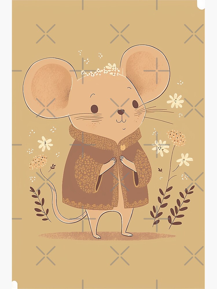 Discover Boho style Nursery Character -Mouse Premium Matte Vertical Poster