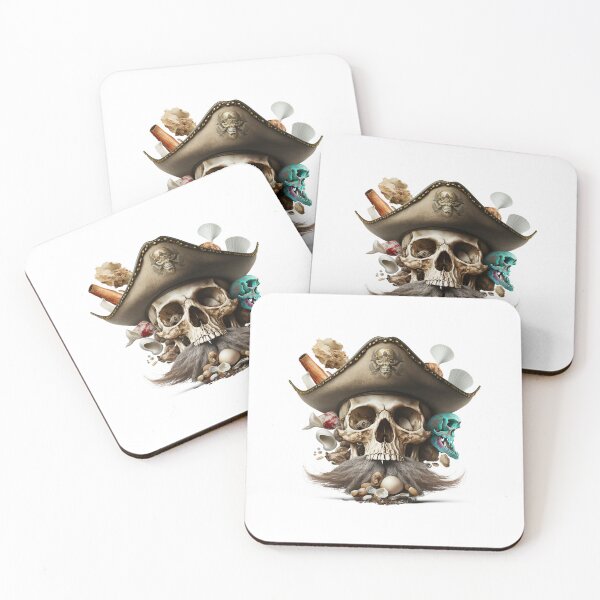 Item preview, SKULL BEARD DARK PIRATE HAT SHIP OCEAN SEA CARIBEAN SHELL designed and sold by ogirdorgraphics.