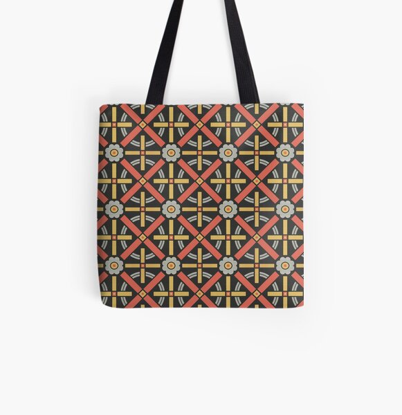 Bold geometric retro pattern designed by Christopher Dresser – State Library Victoria All Over Print Tote Bag