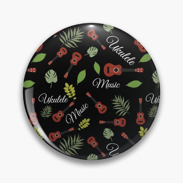Item preview, Ukulele pattern with leaves - ukulele - variant black designed and sold by piesdesignart.