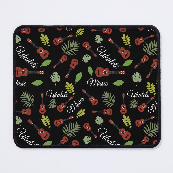Item preview, Ukulele pattern with leaves - ukulele - variant black designed and sold by piesdesignart.