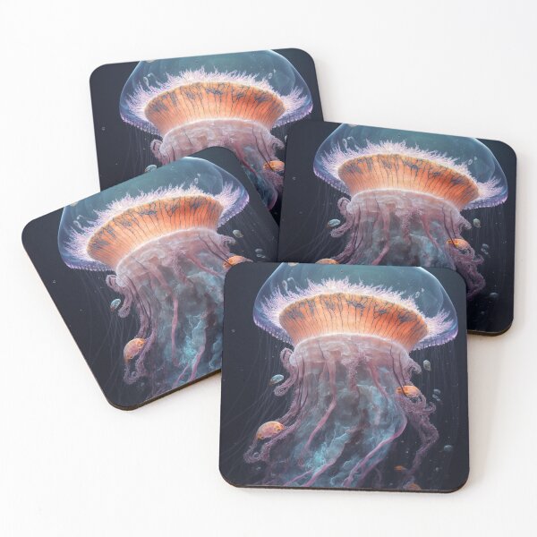 Item preview, Whispers from the Deep: A Glowing Jellyfish art designed and sold by AstralArtisan.