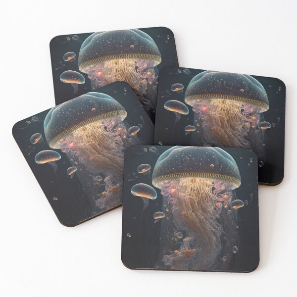 Item preview, Gliding Beauty: A Unique Journey through a Jellyfish World designed and sold by AstralArtisan.