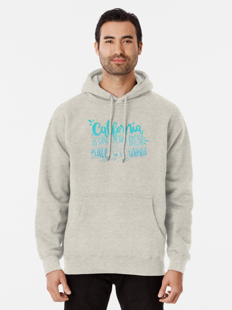 Alternate view of California - Once of the best places in the world! Calligraphic hand writing Pullover Hoodie