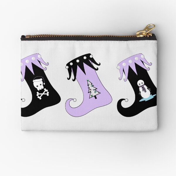 Merry Christmas Pastel Goth Elf Stockings Zipper Pouch