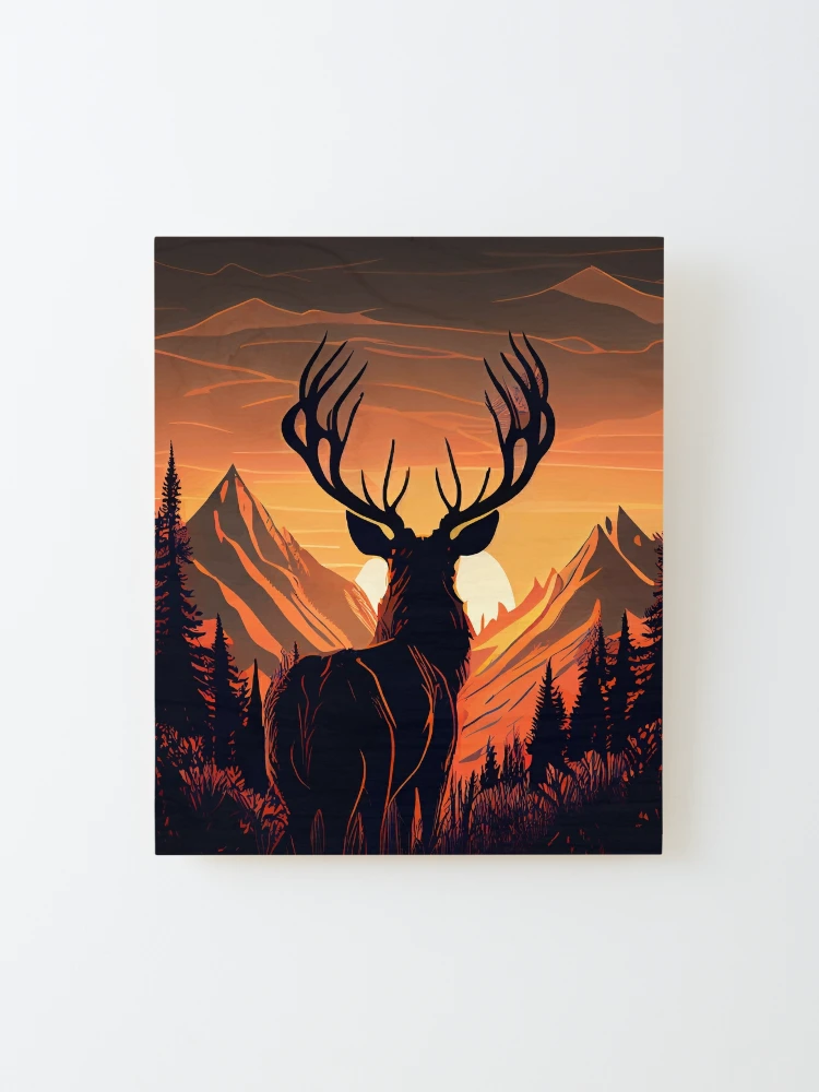 Deer Sunset Meadow - Canvas Print, Wall Art