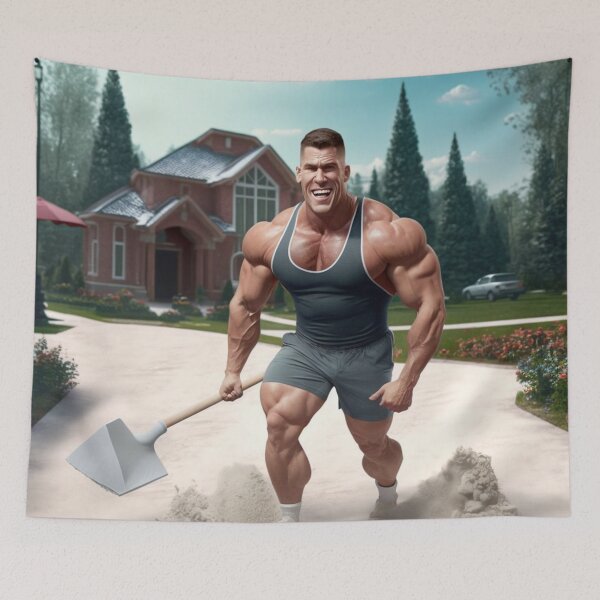 Artikelvorschau, Ein lustiger Bodybuilder-Leinwanddruck Bunte moderne digitale Kunst entworfen und verkauft von Acnologiaa.