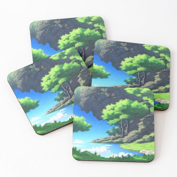 Item preview, Peaceful, calming anime background of nature. designed and sold by Art-of-AI.