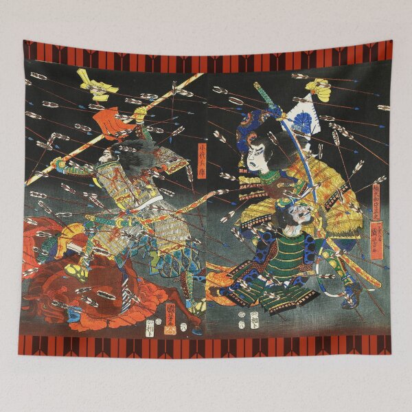 Item preview, FINAL ATTACK, SAMURAI OF THE KUSUNOKI CLAN COMBATTING UNDER A RAIN OF ARROWS By THE ENEMY TROOP designed and sold by BulganLumini.