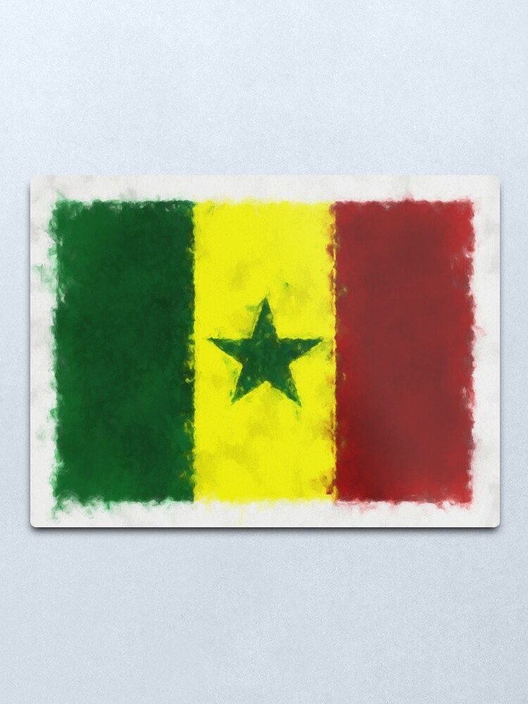 Alternate view of Senegal Flag Reworked No. 66, Series 5 Metal Print