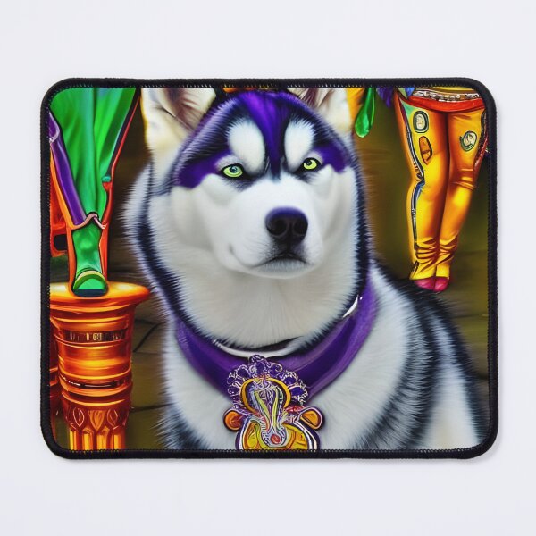 Item preview, A Mardi Gras Husky.Mardi Gras Dog. Mardis Gras Siberian Husky designed and sold by Doggymadness.