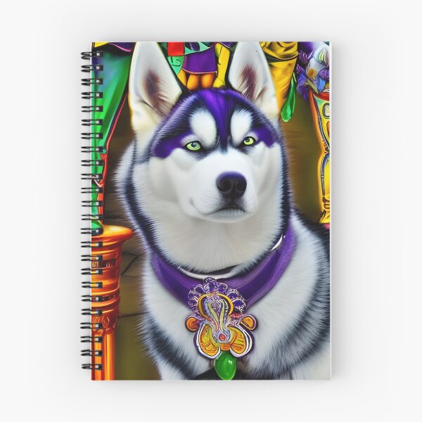 Item preview, A Mardi Gras Husky.Mardi Gras Dog. Mardis Gras Siberian Husky designed and sold by Doggymadness.