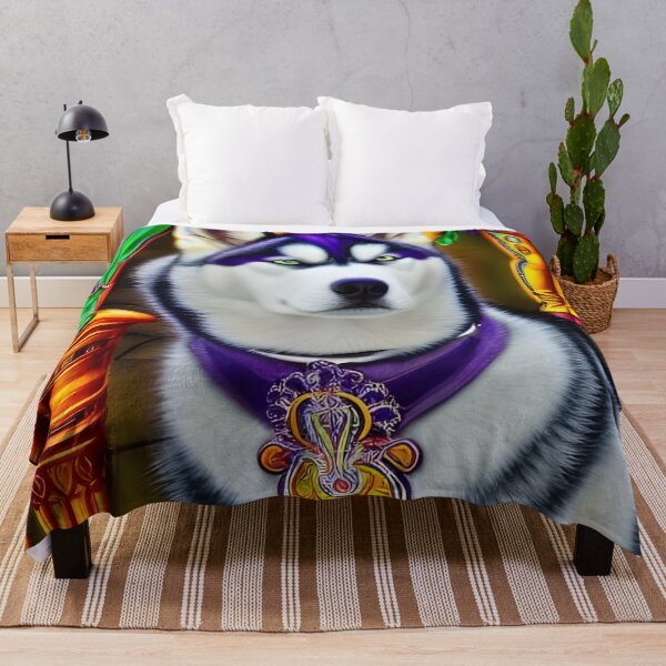 Item preview, A Mardi Gras Husky.Mardi Gras Dog. Mardis Gras Siberian Husky designed and sold by Doggymadness.