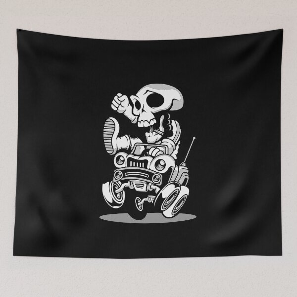 Item preview, Funny Car Racer Skull Cartoon Graphic Cool Design Streetwear designed and sold by PECCATOR.