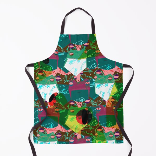 Aperçu de l'œuvre Funky Abstract Neon Frogs (Surface Pattern Design) créée et vendue par MindCereal.