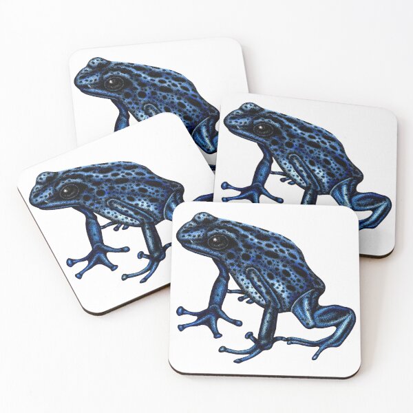 Item preview, Blue poison dart frog illustration designed and sold by LorenDowding.