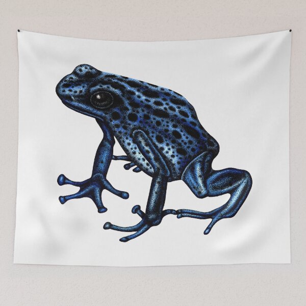 Item preview, Blue poison dart frog illustration designed and sold by LorenDowding.