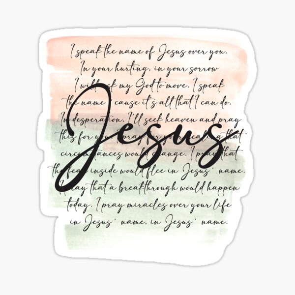 Item preview, Speak the Name of Jesus Over You Prayer designed and sold by JCL Design Studio.