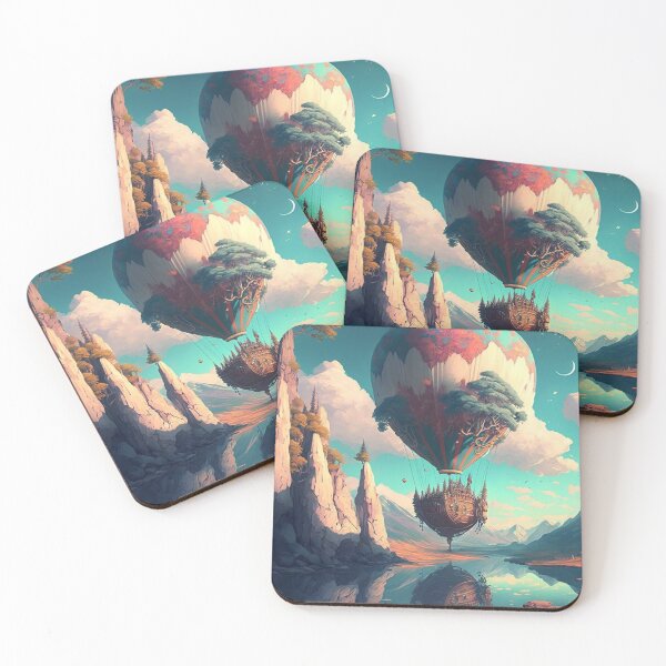 Item preview, Balloon Adventure Fantasy Landscape Art 06 - Colorful Cartoon Travel designed and sold by Sunchaser World.