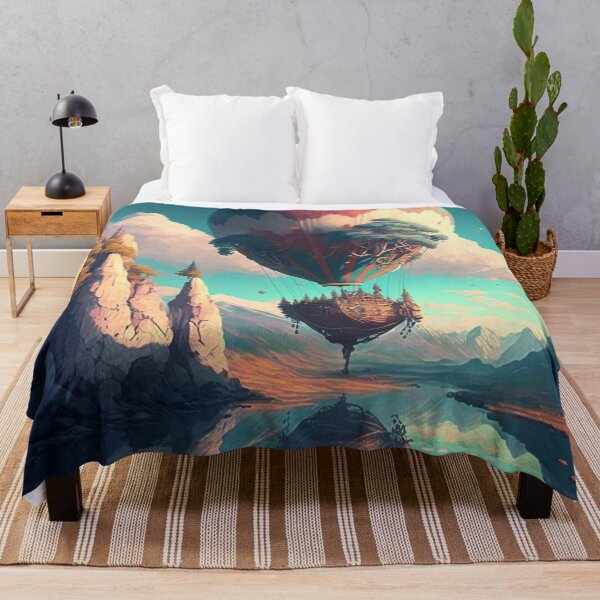 Item preview, Balloon Adventure Fantasy Landscape Art 06 - Colorful Cartoon Travel designed and sold by Sunchaser World.