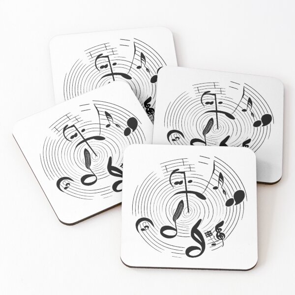 Item preview, Music Notes and Keys on a Vinyl Like Background - Abstract Design designed and sold by HanaiPrint.