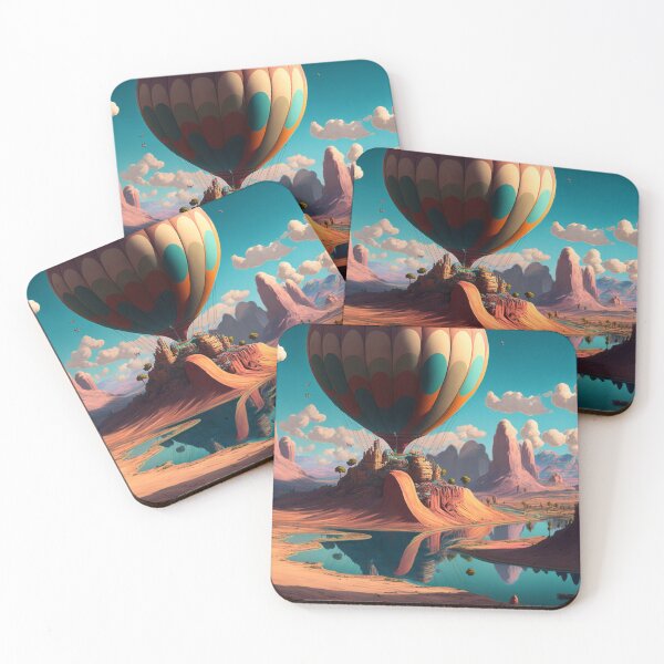 Item preview, Balloon Adventure Fantasy Landscape Art 07 - Colorful Cartoon Travel designed and sold by Sunchaser World.