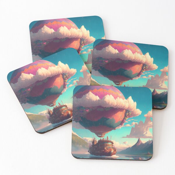 Item preview, Balloon Adventure Fantasy Landscape Art 08 - Colorful Cartoon Travel designed and sold by Sunchaser World.
