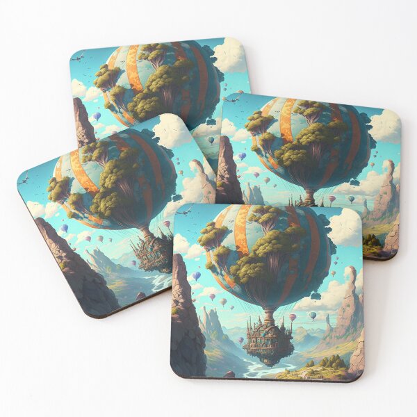 Item preview, Balloon Adventure Fantasy Landscape Art 09 - Colorful Cartoon Travel designed and sold by Sunchaser World.