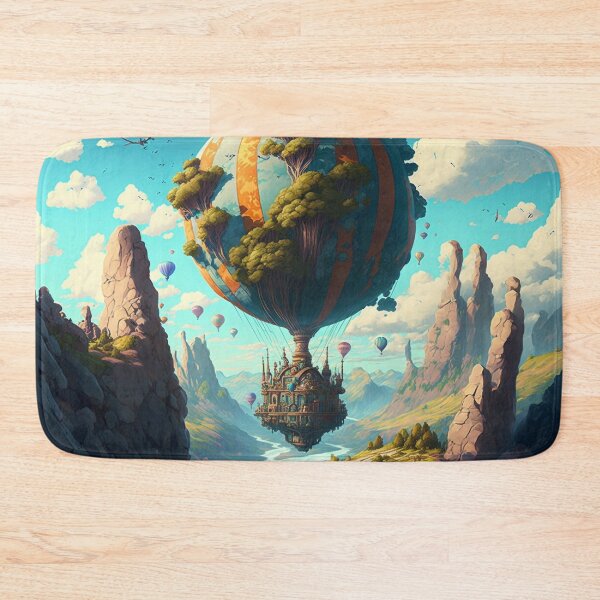 Item preview, Balloon Adventure Fantasy Landscape Art 09 - Colorful Cartoon Travel designed and sold by Sunchaser World.