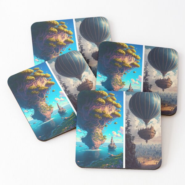 Item preview, Balloon Adventure Fantasy Landscape Art 11 - Colorful Cartoon Travel designed and sold by Sunchaser World.