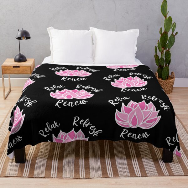 Item preview, Lotus Flower, Motivation Quote Relax Refresh Renew, yoga quote designed and sold by Createya.