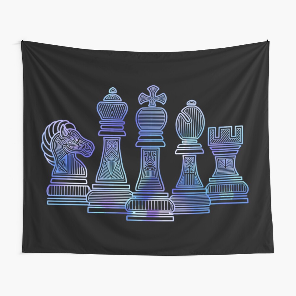 Chess Colorful Pieces Board Blue Bucket Hat