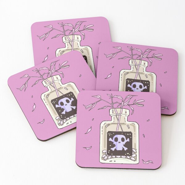 Item preview, Toxic Pink Medicine Bottle Danger Sign with Skull designed and sold by doodlingjay.