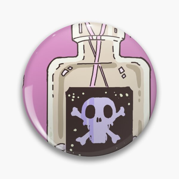 Item preview, Toxic Pink Medicine Bottle Danger Sign with Skull designed and sold by doodlingjay.