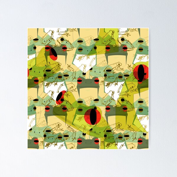 Item preview, Funky Frogs on Frogs (Diseño de patrón de superficie) designed and sold by MindCereal.