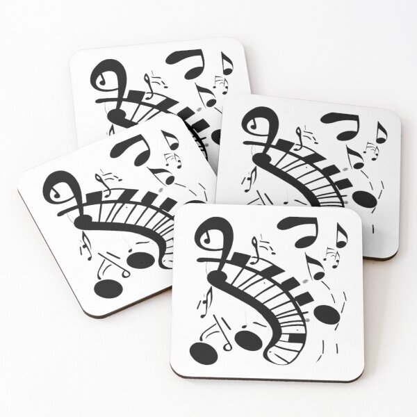 Item preview, Black and White Musical Notes - Abstract Design designed and sold by HanaiPrint.
