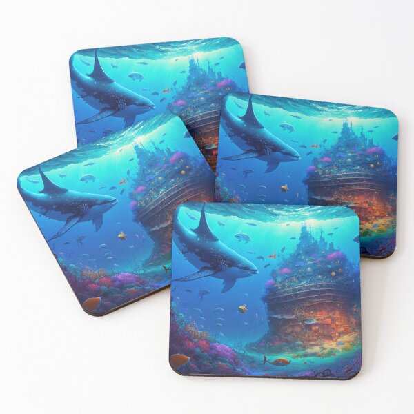 Artikelvorschau, Fantasy Water World Seascape Art 03 - Bunte Cartoon-Reise entworfen und verkauft von Sunchaser World.