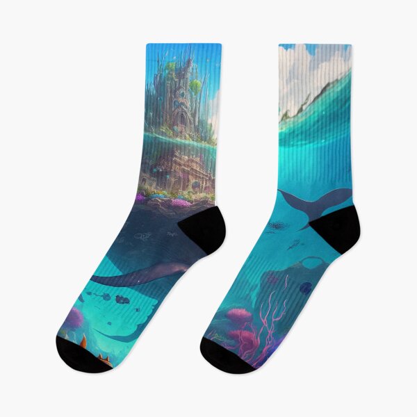Item preview, Fantasy Water World Seascape Art 05 - Colorful Cartoon Travel designed and sold by Sunchaser World.