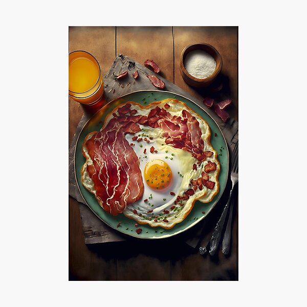 Everything is better with bacon and eggs: Best breakfast! Photographic Print