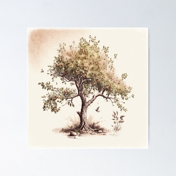 Item preview, Vintage rustic apple tree art print 3 designed and sold by Deanne Ward.