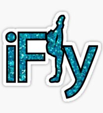 I FLY BLUE GLITTER Sticker