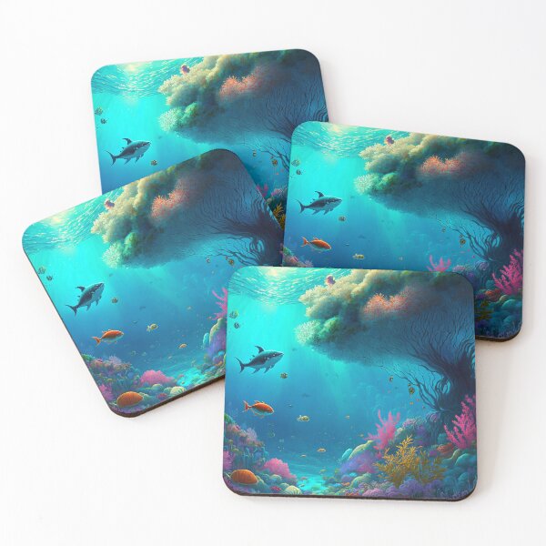 Artikelvorschau, Fantasy Water World Seascape Art 08 - Bunte Cartoon-Reise entworfen und verkauft von Sunchaser World.