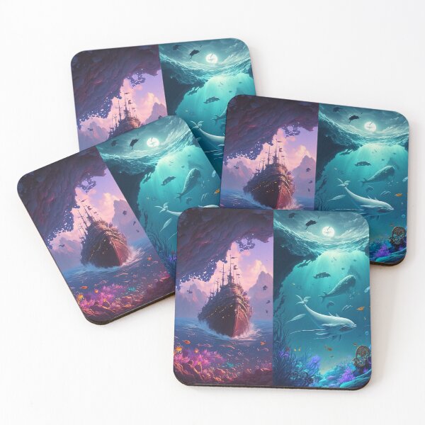 Artikelvorschau, Fantasy Water World Seascape Art 10 - Bunte Cartoon-Reise entworfen und verkauft von Sunchaser World.