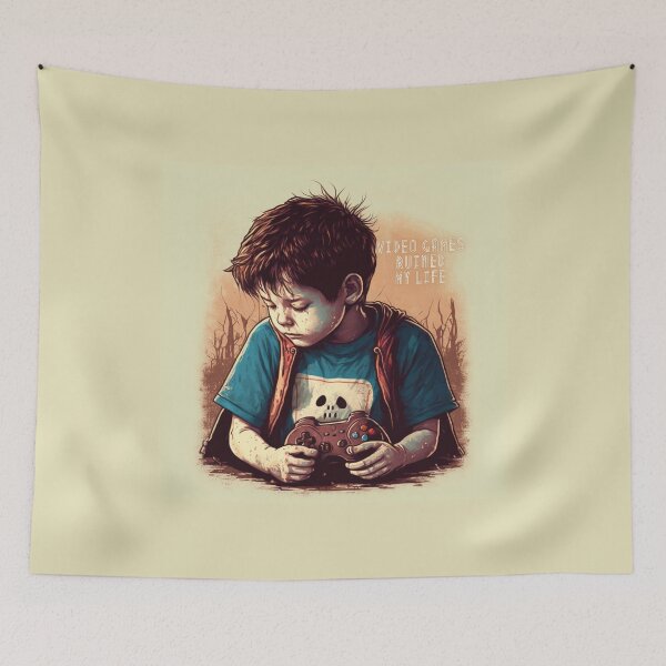 Item preview, Video Games Ruined My Life - Sad sleeping boy designed and sold by Robo-toons.