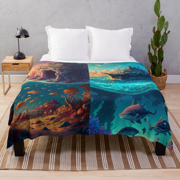 Artikelvorschau, Fantasy Water World Seascape Art 11 – Bunte Cartoon-Reise entworfen und verkauft von Sunchaser World.
