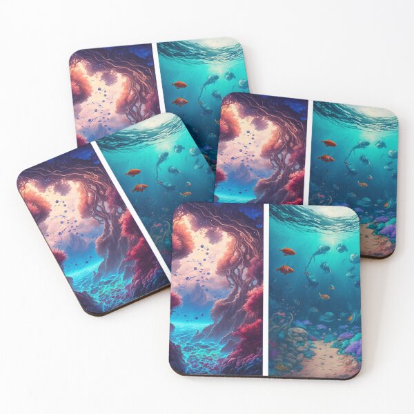 Artikelvorschau, Fantasy Water World Seascape Art 13 – Bunte Cartoon-Reise entworfen und verkauft von Sunchaser World.