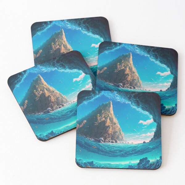 Artikelvorschau, Fantasy Water World Seascape Art 14 – Bunte Cartoon-Reise entworfen und verkauft von Sunchaser World.