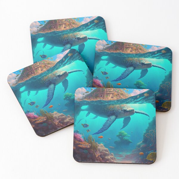 Artikelvorschau, Fantasy Water World Seascape Art 15 – Bunte Cartoon-Reise entworfen und verkauft von Sunchaser World.