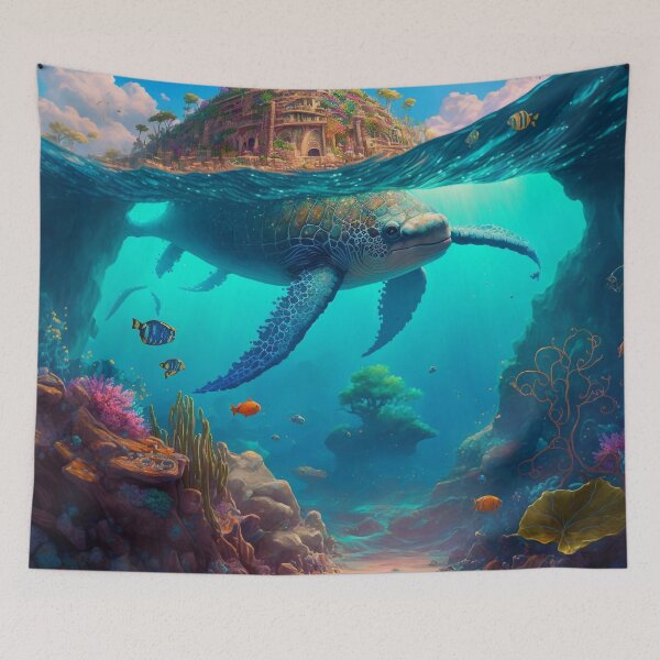 Artikelvorschau, Fantasy Water World Seascape Art 15 – Bunte Cartoon-Reise entworfen und verkauft von Sunchaser World.