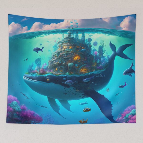 Artikelvorschau, Fantasy Water World Seascape Art 16 – Bunte Cartoon-Reise entworfen und verkauft von Sunchaser World.